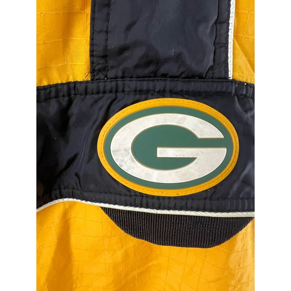 Starter Vintage NFL Pro Line Green Bay Packers Yellow Pullover Jacket Medium 90s - Picture 5 of 11